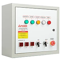 Бензиновый генератор A-iPower A13000TEAX в тихом зимнем кожухе 1600 RAL 7024 + блок автозапуска A-iPower 230В/400В 100А 8 ПИН
