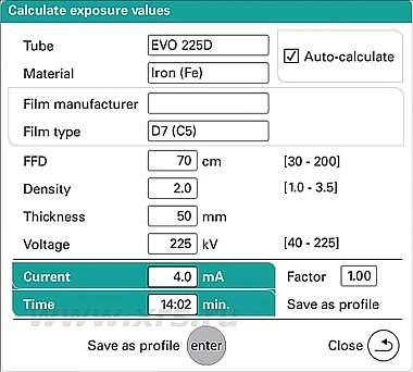 Расчет экспозиции
